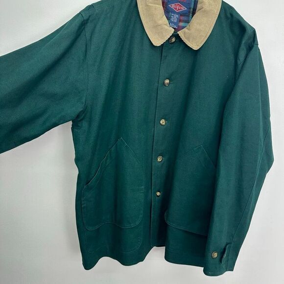 Big Yank Unisex Vintage Emerald Green Corduroy Collar Cuffs Barn Chore Jacket - Picture 8 of 13